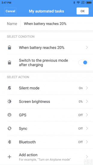 MIUI 8 Global Beta ROM 6.10.13 Automated Tasks Security Settings