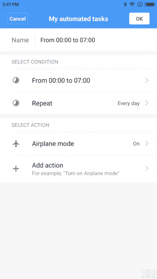MIUI 8 Global Beta ROM 6.10.13 Automated Tasks Security Settings