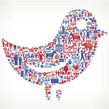Image: Twitter icon with an election themed design