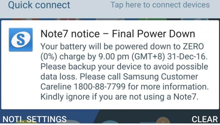 Samsung Malaysia final Note 7 update