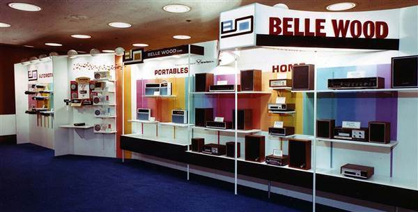 Image: In 1970, Belle Wood showcased their audio line, from home stereos to automotive equipment. Image: In 1970, Belle Wood showcased their audio line, from home stereos to automotive equipment.