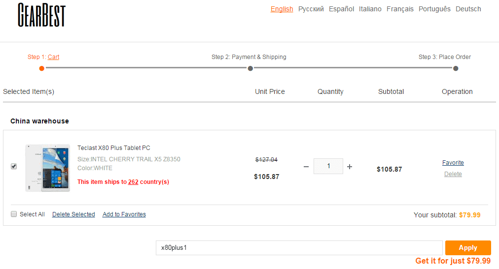 Teclast x80 plus deal