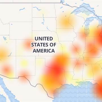 IMAGE: AT&amp;T outage map