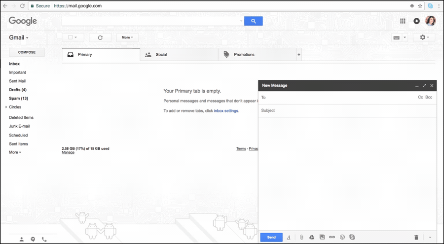 Add a Skype call link from within the email composition window of Gmail