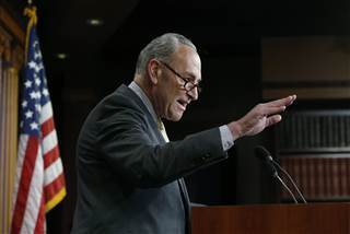 Image: Schumer holds a news conference where he called for the resignation of Sessions Image: Schumer holds a news conference where he called for the resignation of Sessions