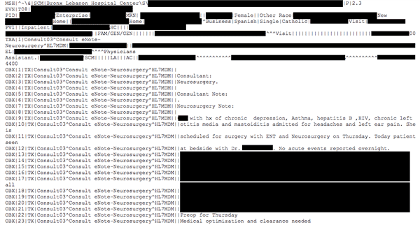 IMAGE: Leaked patient records from Bronx Lebanon Hospital Center IMAGE: Leaked patient records from Bronx Lebanon Hospital Center